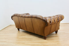 Bespoke Oskar Chesterfield 3 Seater Sofa in Buffalo Leather, Hand Antique