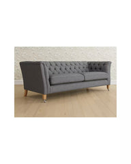 Laura Ashley Chatsworth Grand 4 Seater Sofa, Teak Leg, Wooton Steel
