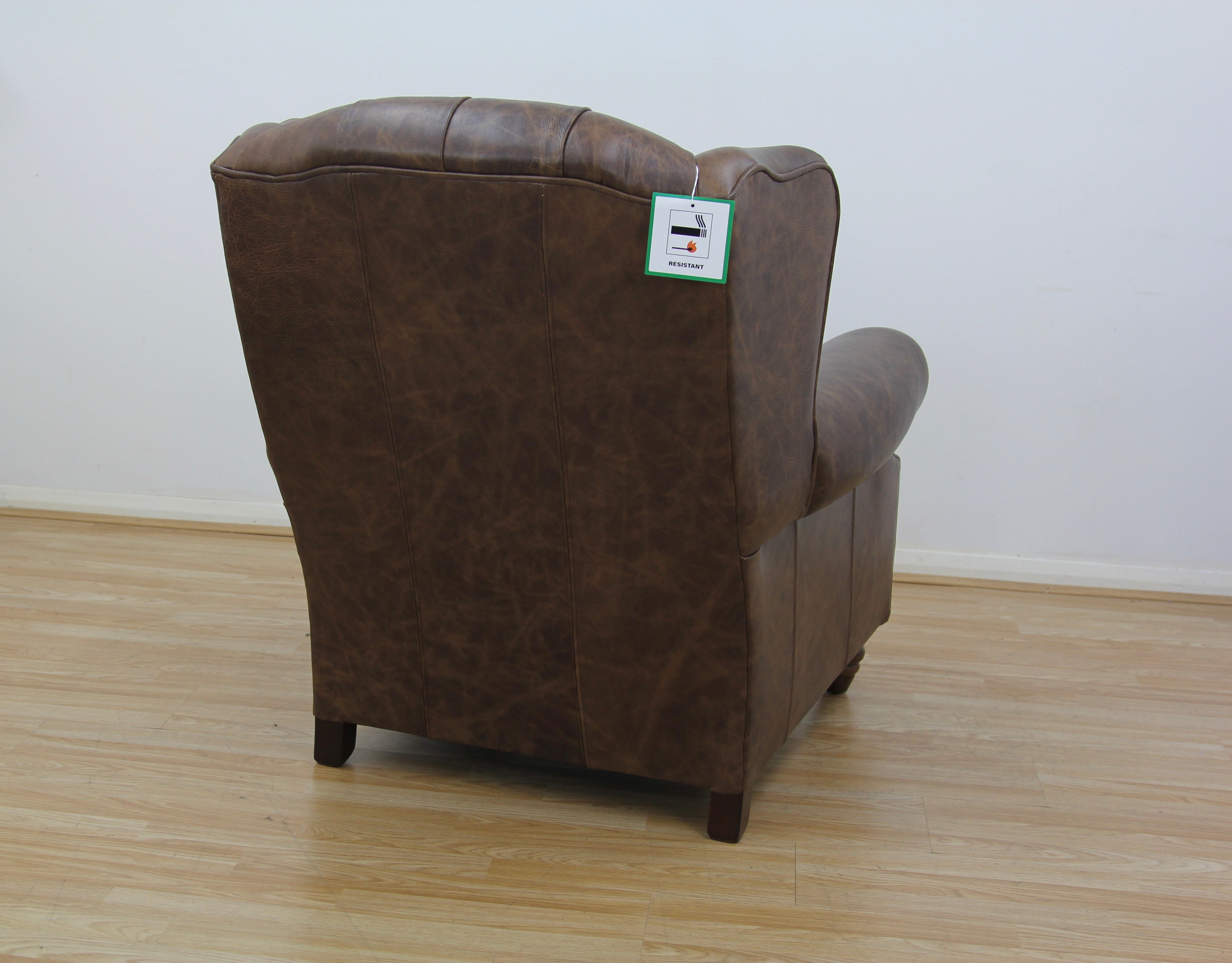 Claverdon  Wingback chair Semi-Aniline Leather, Galveston Hide