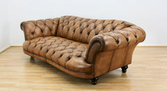 Bespoke Oskar Chesterfield 4 Seater Sofa in Buffalo Leather, Hand Antique